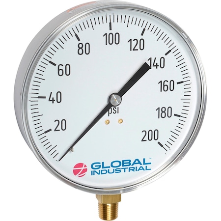 4-1/2 Contractor Gauge, 100 PSI, 1/4 NPT LM, Stainless Steel